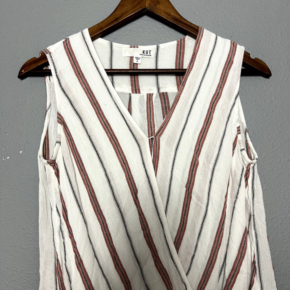 Kut From The Kloth Womens Small Surplice Sleeveless Drape‎ Top Coastal Beach - Picture 2 of 10